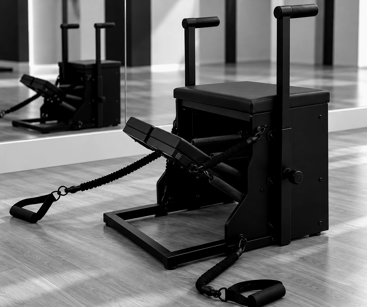 La Power Chair: resortes, pedales, manijas y asiento compacto